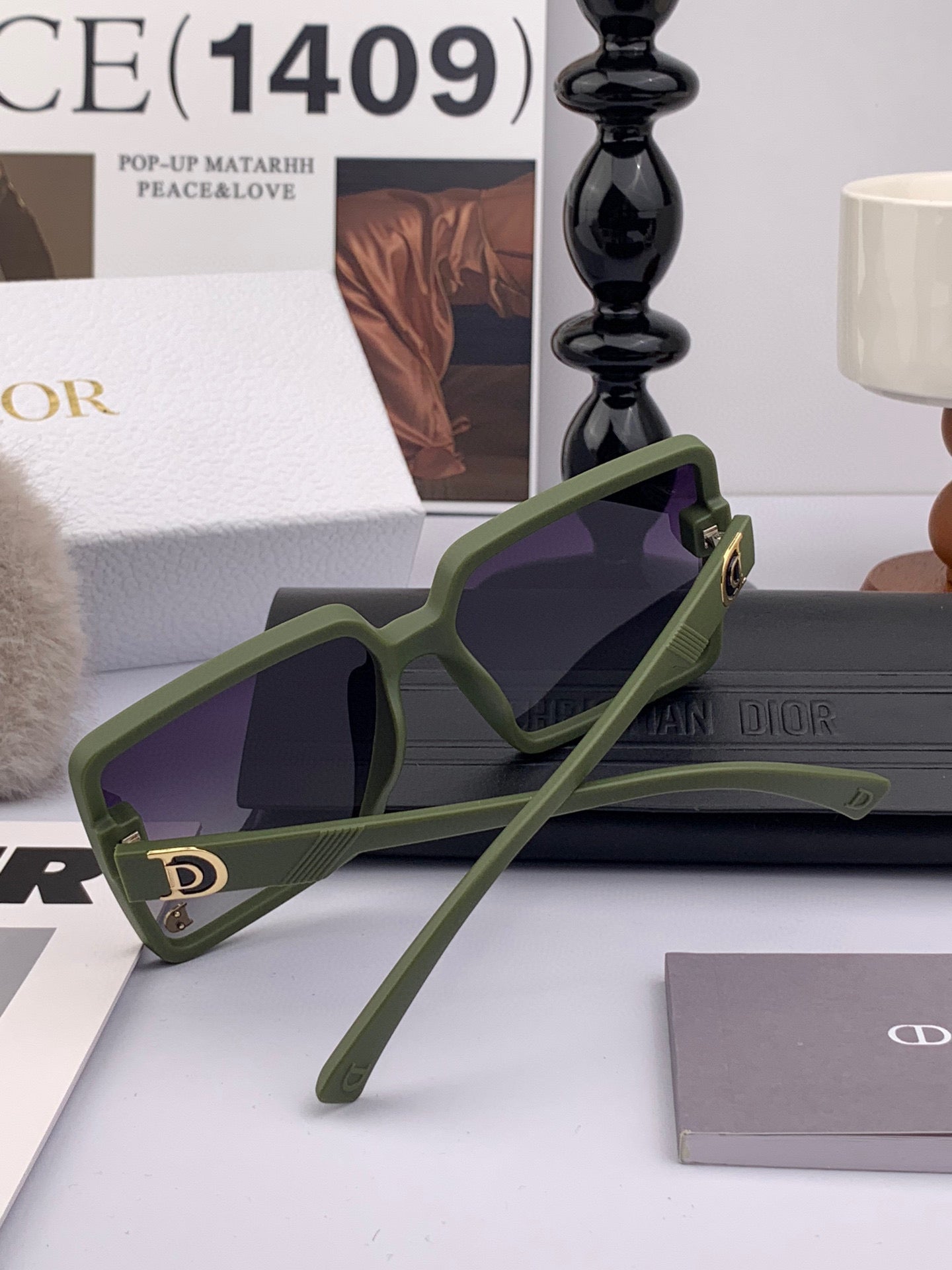 DIOR MONTAIGNE SUNGLASS CD1595 IN GREEN ACETATE