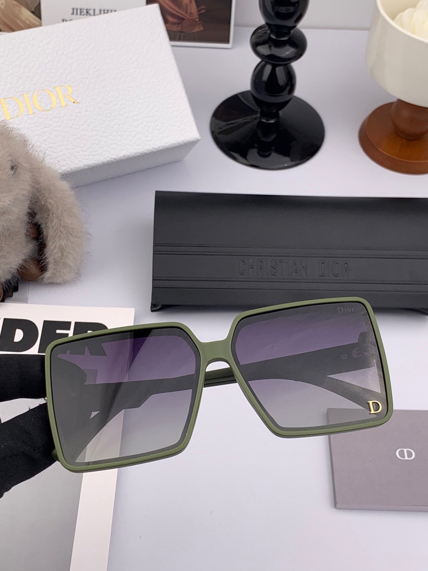 DIOR MONTAIGNE SUNGLASS CD1595 IN GREEN ACETATE