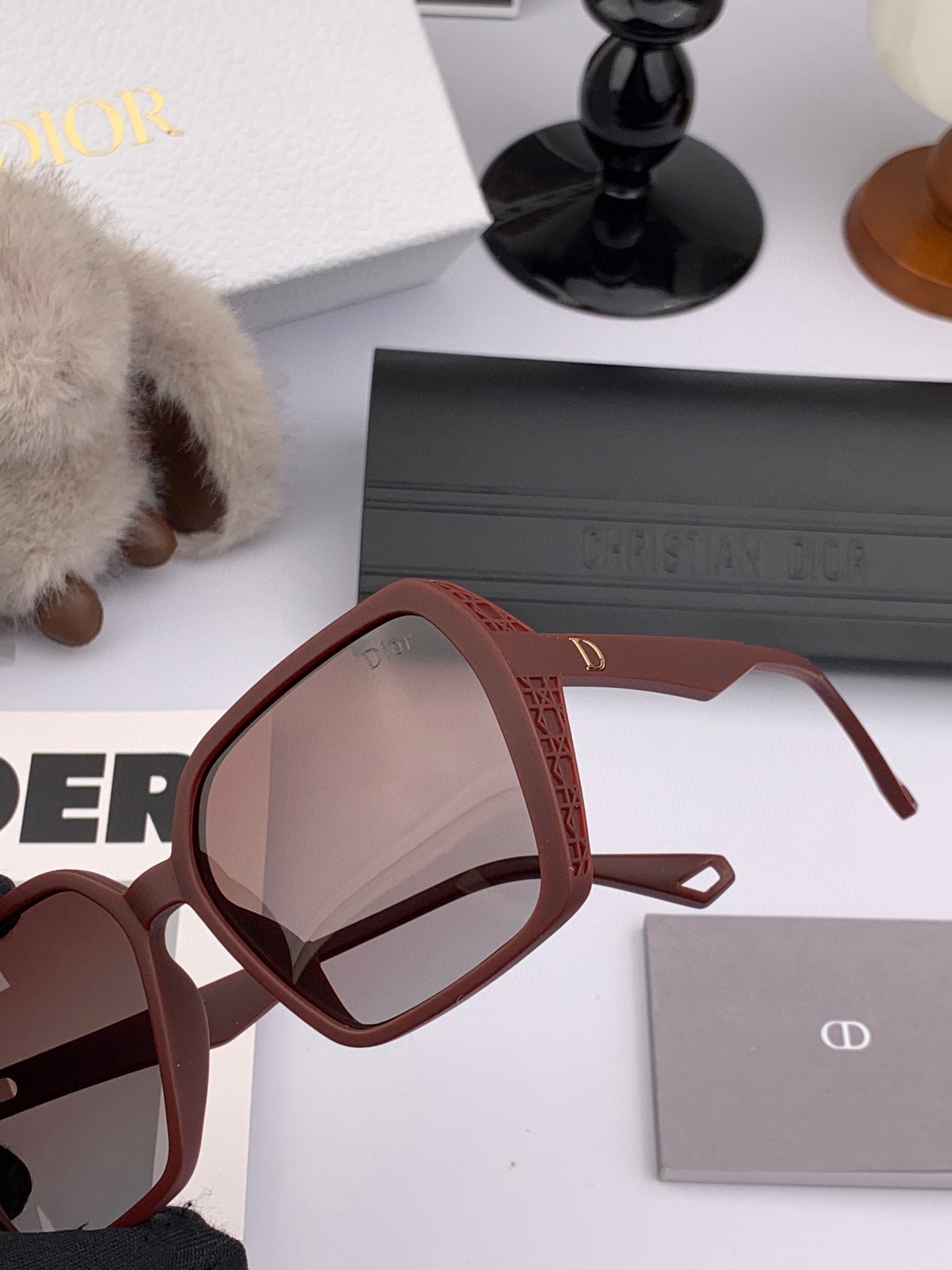 DIOR MONTAIGNE SUNGLASS D7732 IN BROWN ACETATE