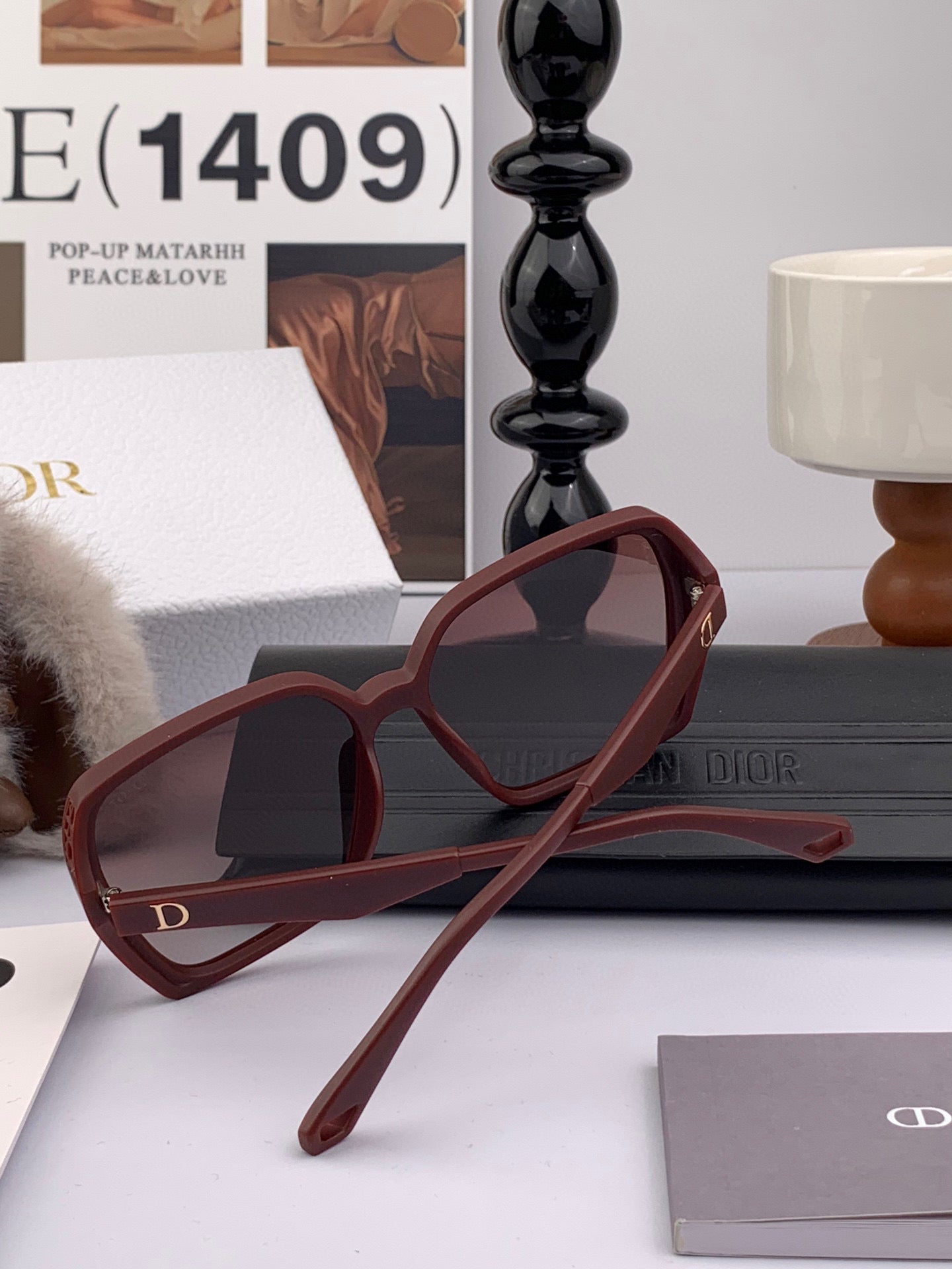 DIOR MONTAIGNE SUNGLASS D7732 IN BROWN ACETATE