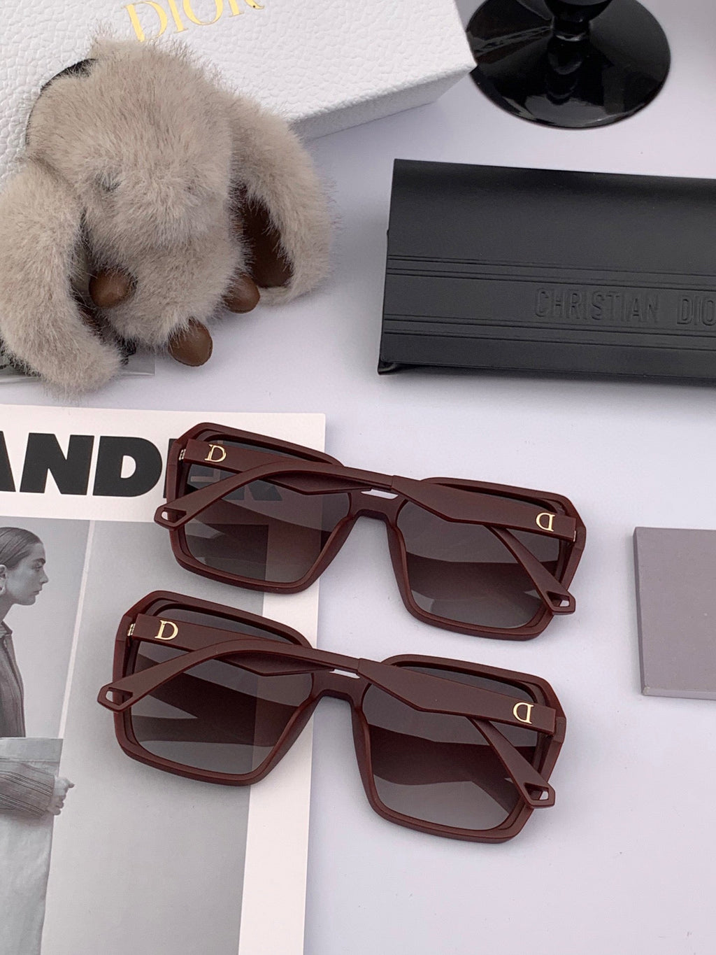 DIOR MONTAIGNE SUNGLASS D7732 IN BROWN ACETATE