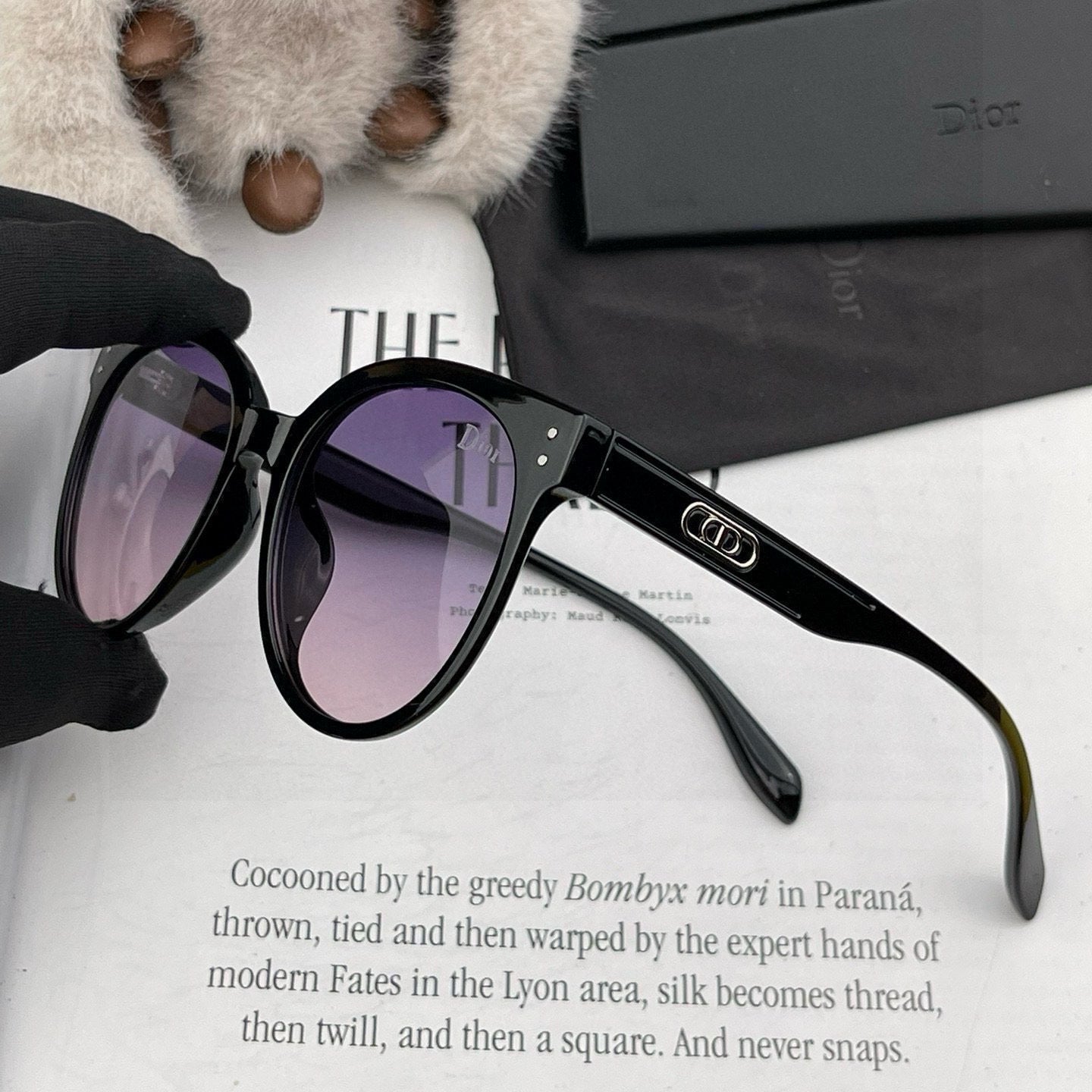 DIOR MONTAIGNE SUNGLASS CD5106 IN BLACK ACETATE