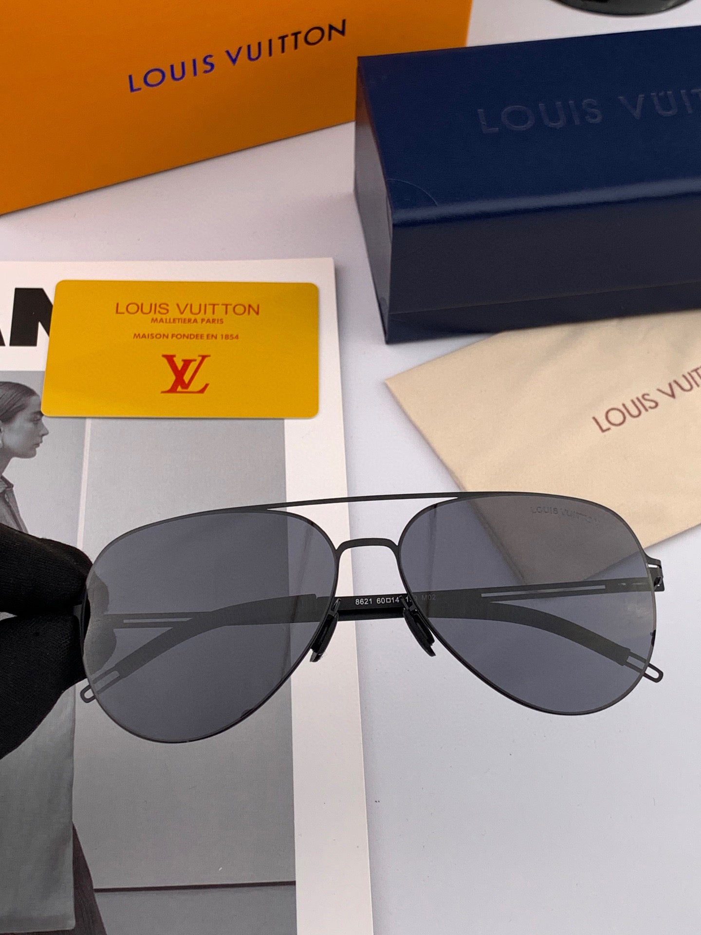 LOUIS VUITTON PILOT SUNGLASSES L1862 IN METAL