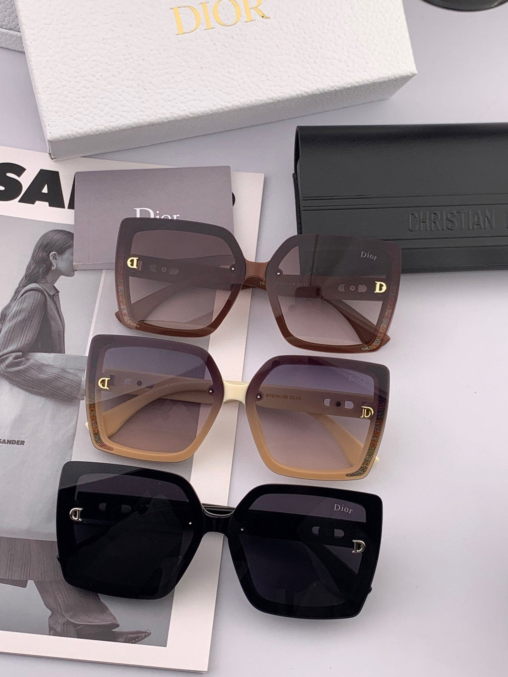 DIOR MONTAIGNE SUNGLASS D2302 IN ACETATE EMBOSSED LOGO