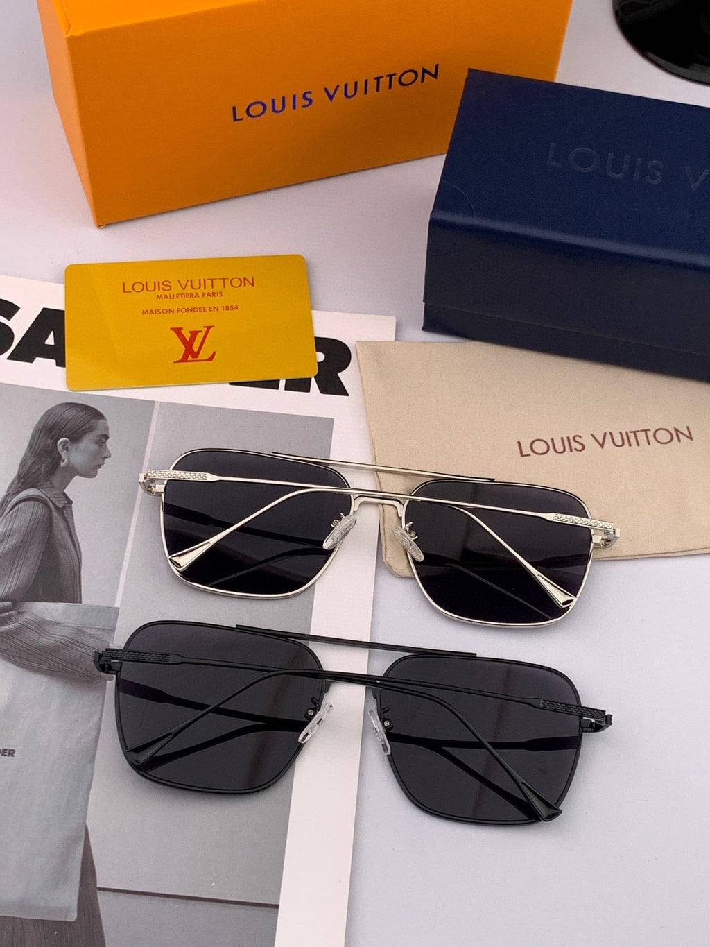LOUIS VUITTON CAT EYE SUNGLASSES L1805 IN METAL GREY LENSES