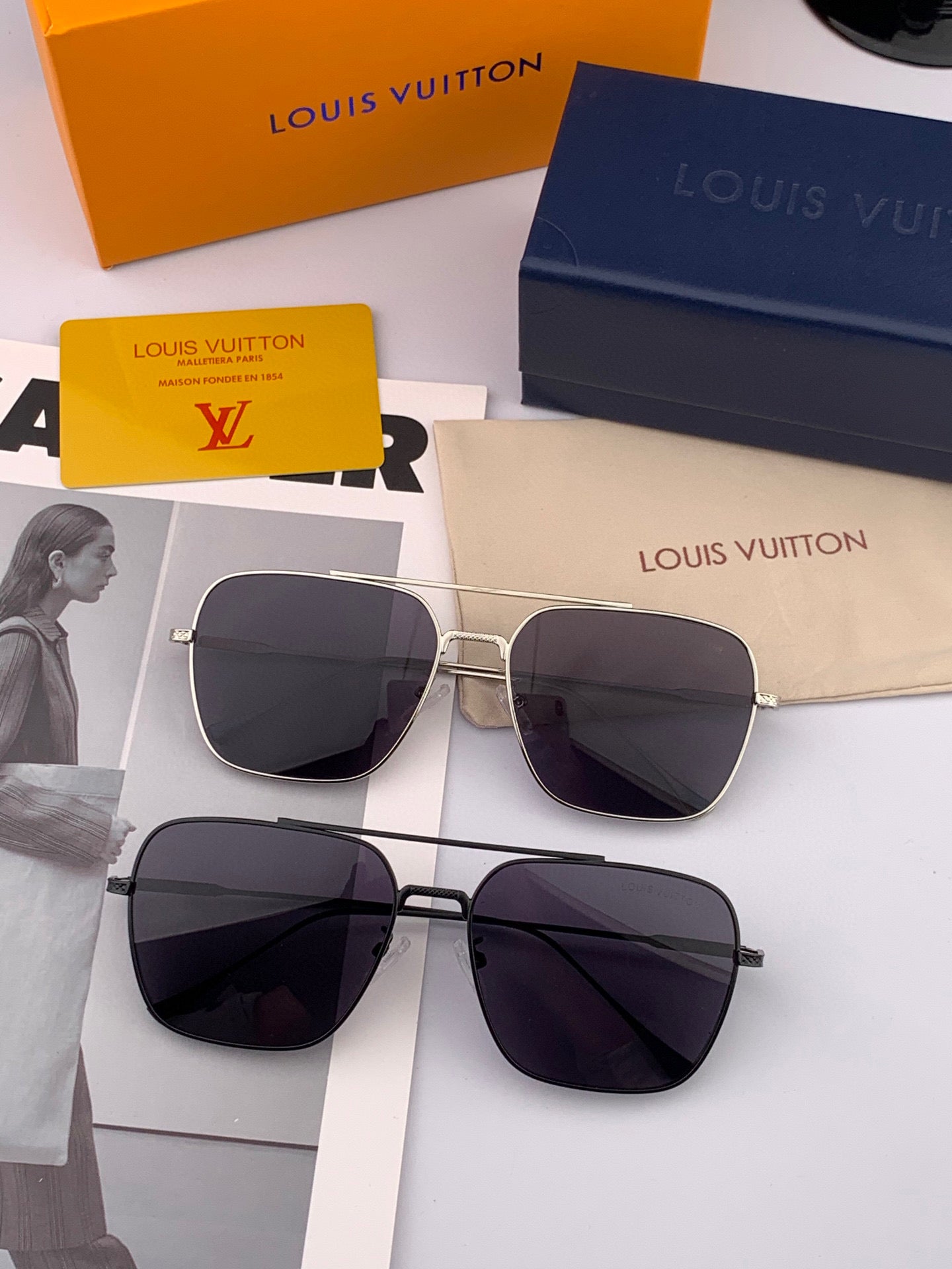 LOUIS VUITTON CAT EYE SUNGLASSES L1805 IN METAL GREY LENSES