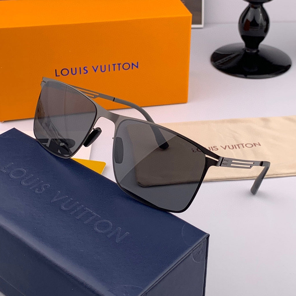 LOUIS VUITTON RECTANGULAR SUNGLASSES L169 IN METAL
