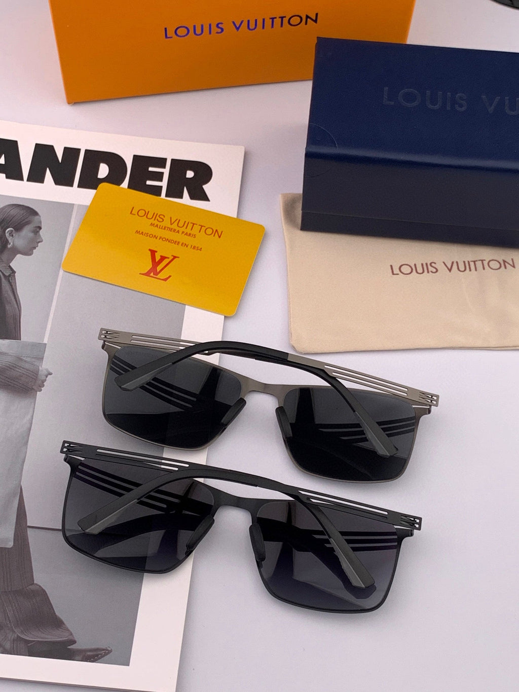 LOUIS VUITTON RECTANGULAR SUNGLASSES L169 IN METAL