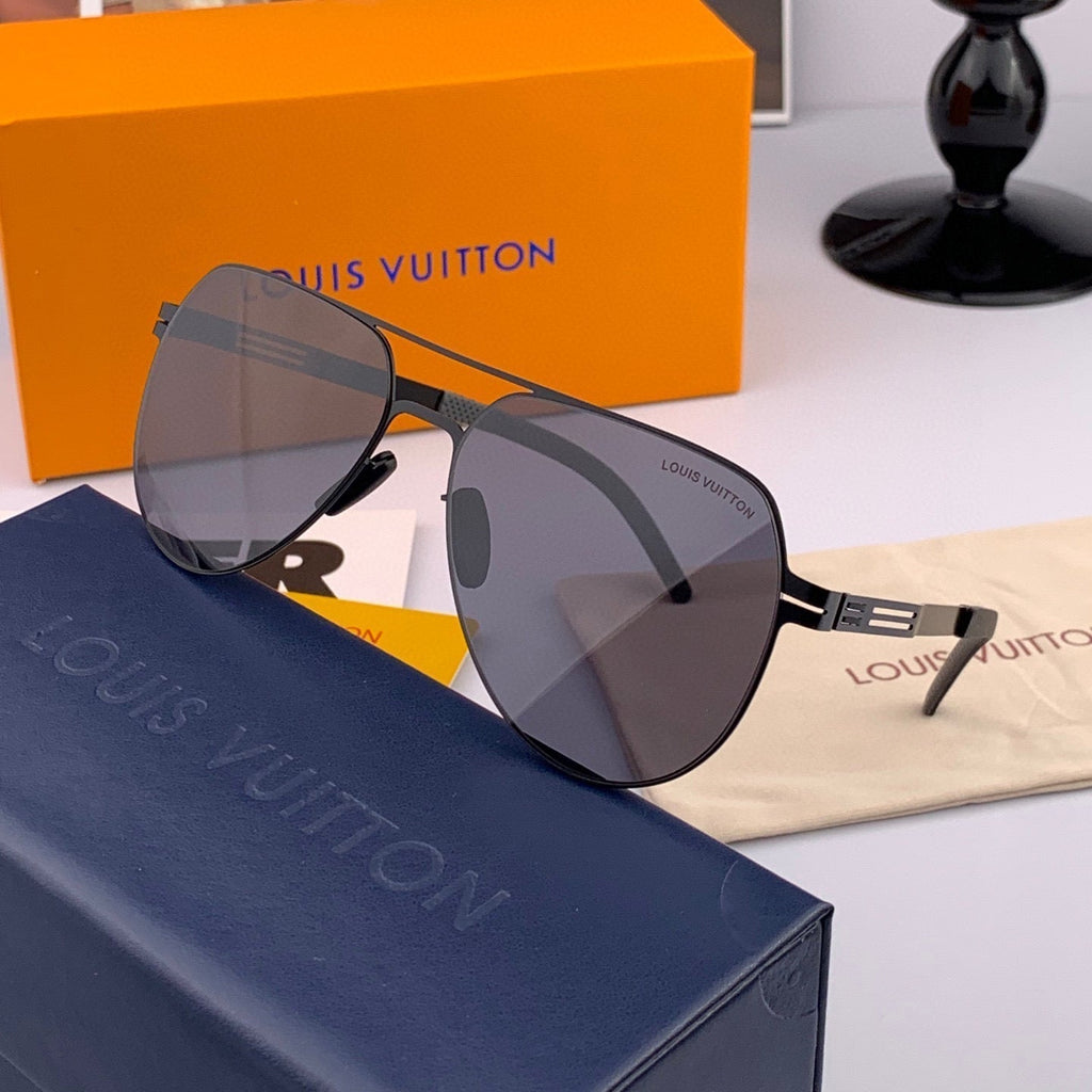 LOUIS VUITTON PILOT SUNGLASSES L186 IN METAL