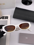 DIOR MONTAIGNE SUNGLASS D8620 IN WHITE ACETATE BROWN LENSES