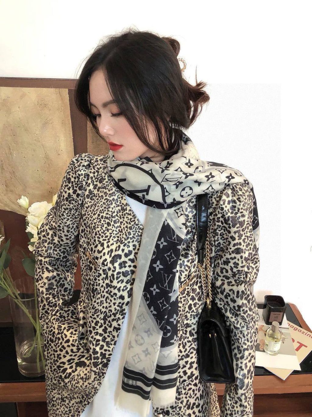 LOUIS VUITTON LV SCARF 200 CM IN CASHMERE 732076