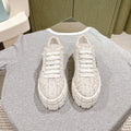 PRADA DOUBLE WHEEL RE-NYLON GABARDINE SNEAKERS BEIGE FABRIC