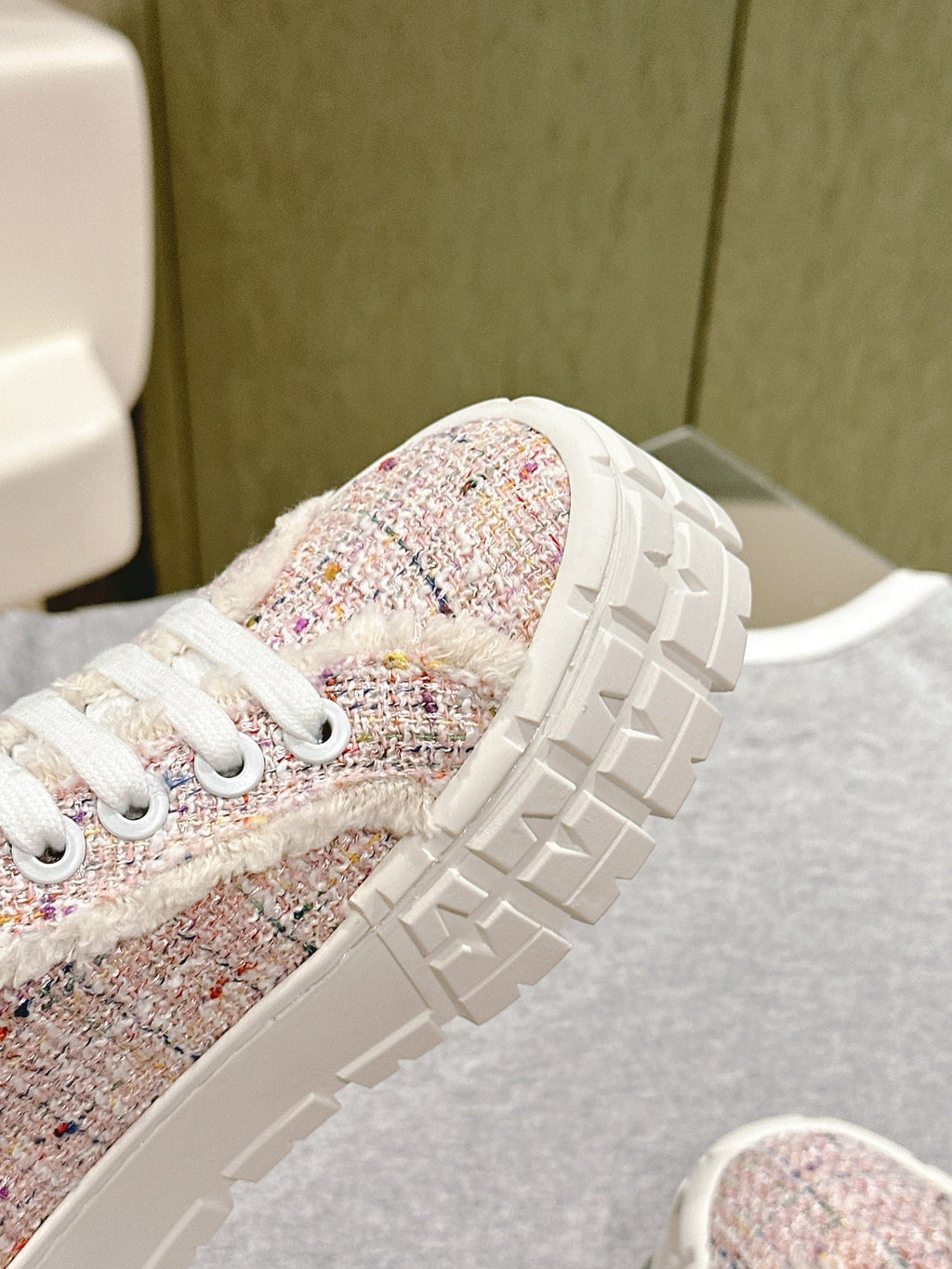 PRADA DOUBLE WHEEL RE-NYLON GABARDINE SNEAKERS ALMOND FABRIC