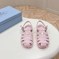 PRADA RUBBER FISHERMAN SANLS LIGHT PINK LAMBSKIN