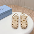 PRADA RUBBER FISHERMAN SANLS BEIGE LAMBSKIN
