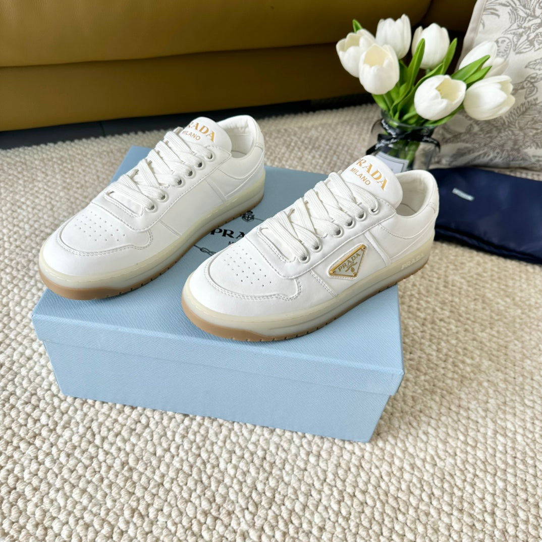 PRADA DOWNTOWN NAPPA SNEAKERS WHITE CALFSKIN