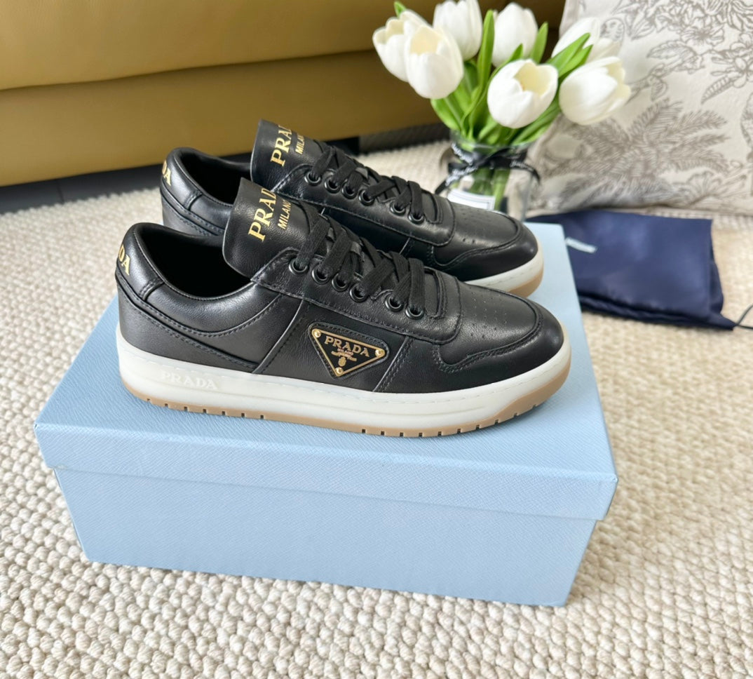 PRADA DOWNTOWN NAPPA SNEAKERS BLACK CALFSKIN