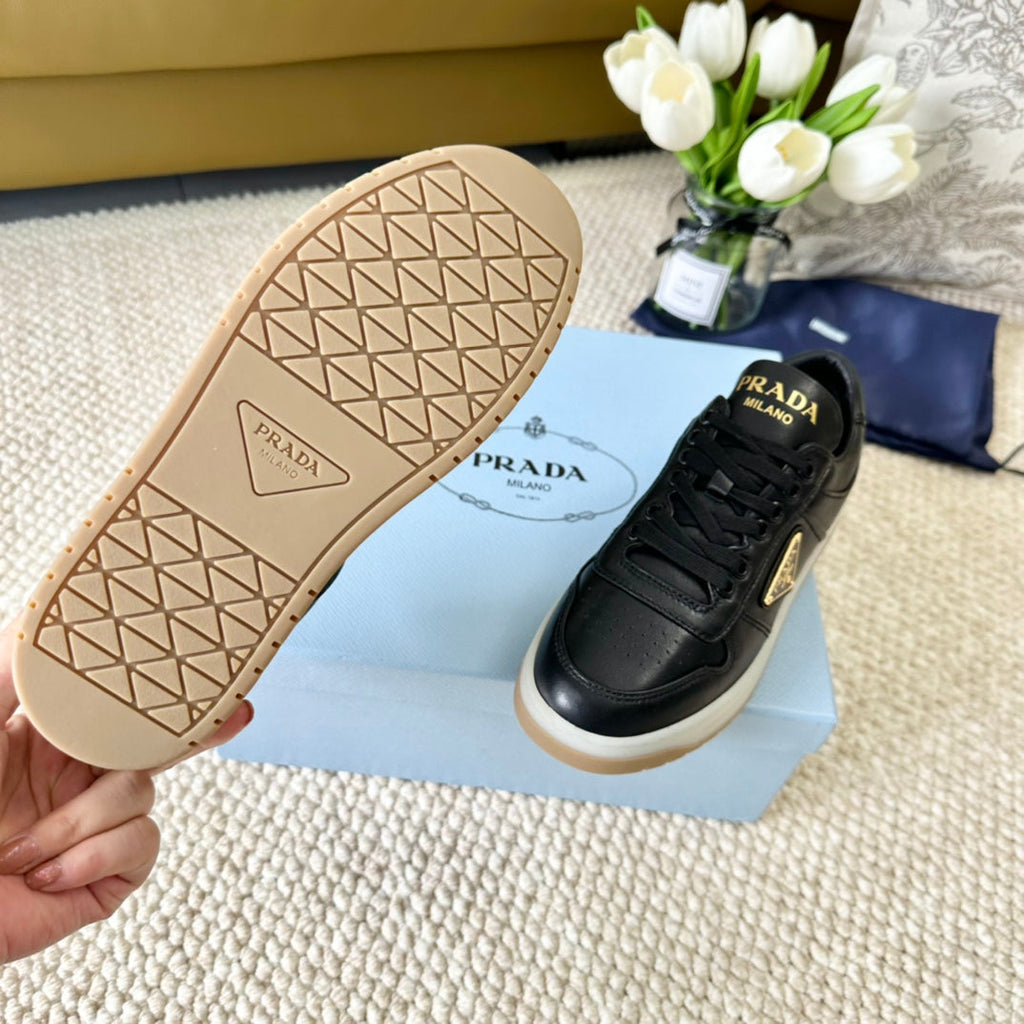 PRADA DOWNTOWN NAPPA SNEAKERS BLACK CALFSKIN