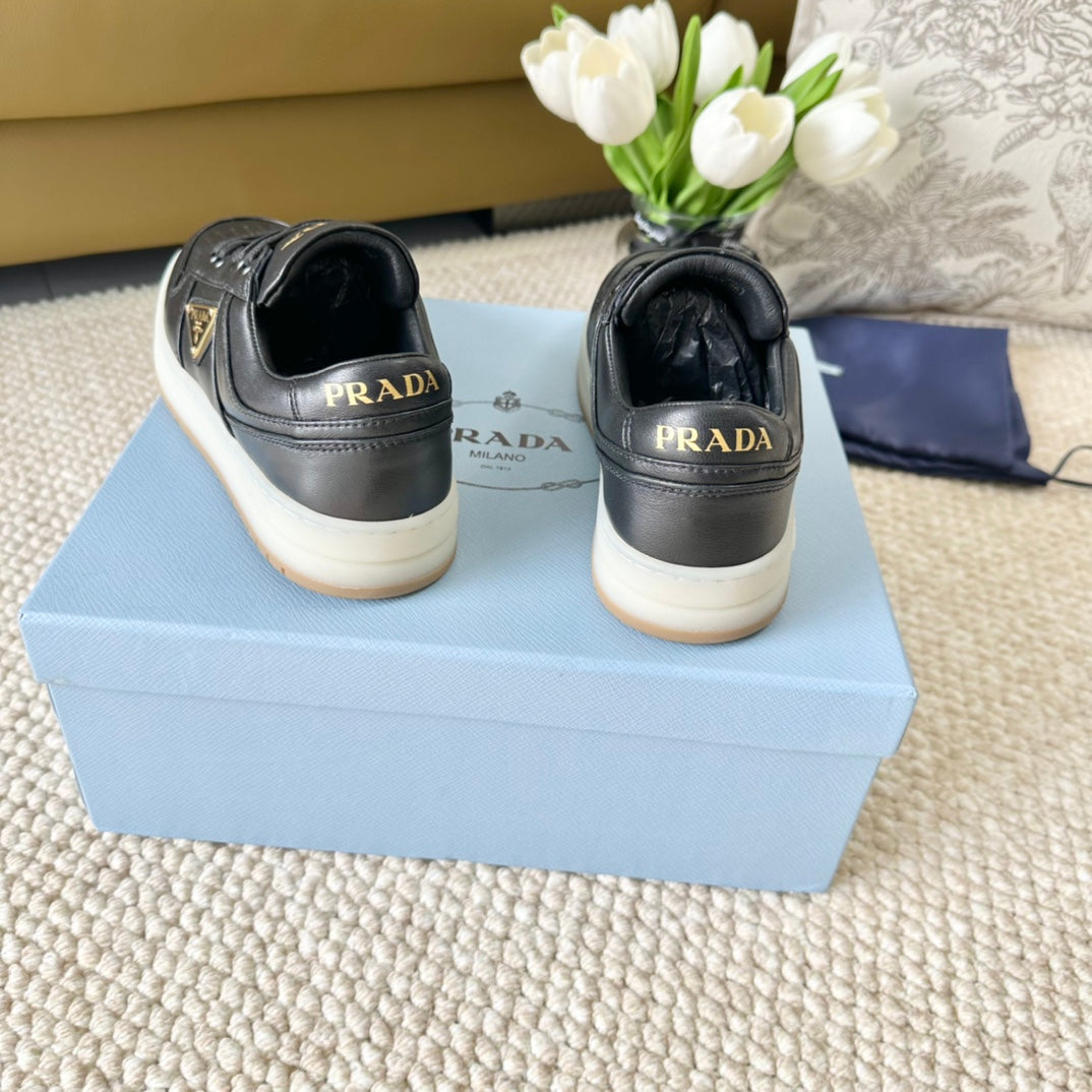 PRADA DOWNTOWN NAPPA SNEAKERS BLACK CALFSKIN
