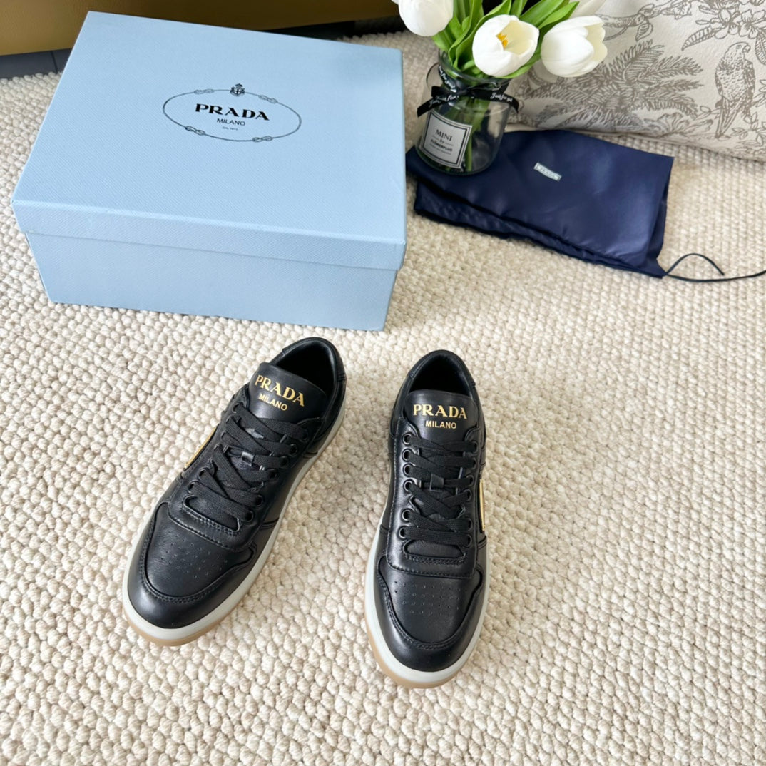 PRADA DOWNTOWN NAPPA SNEAKERS BLACK CALFSKIN