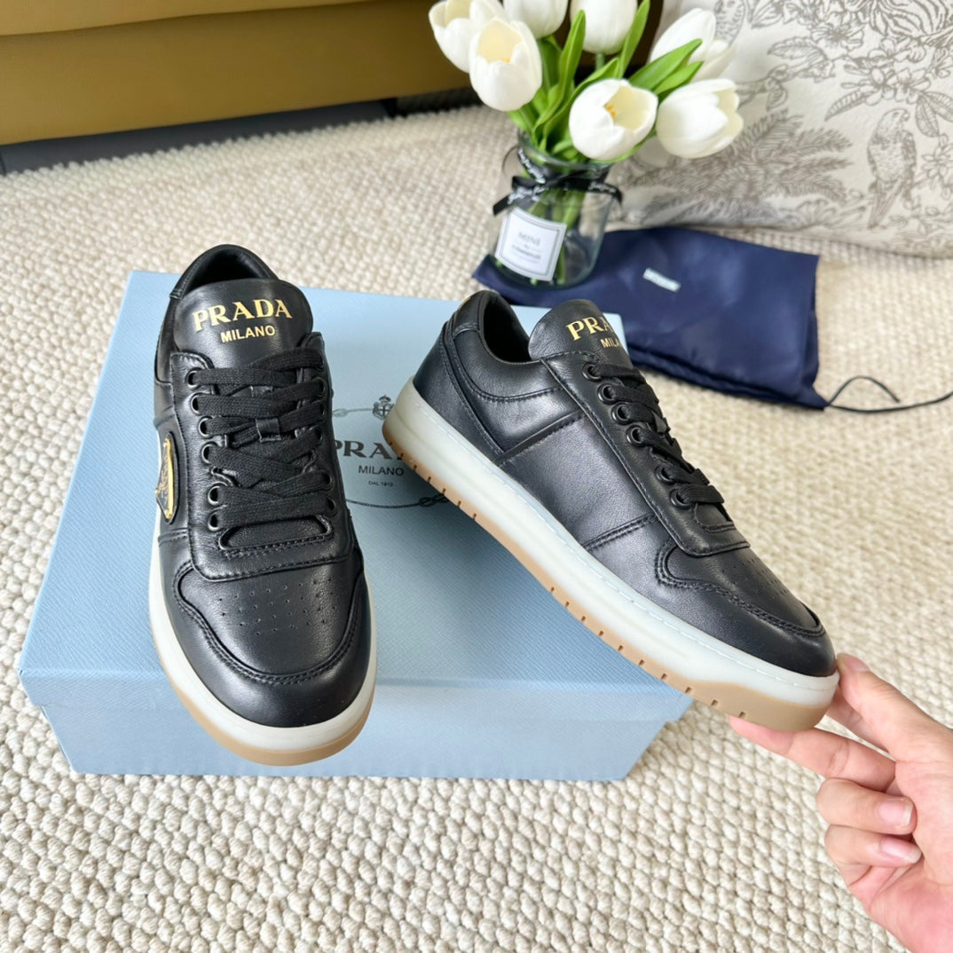 PRADA DOWNTOWN NAPPA SNEAKERS BLACK CALFSKIN