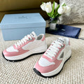 PRADA THICK SOLE SNEAKER WHITE AND PINK CALFSKIN