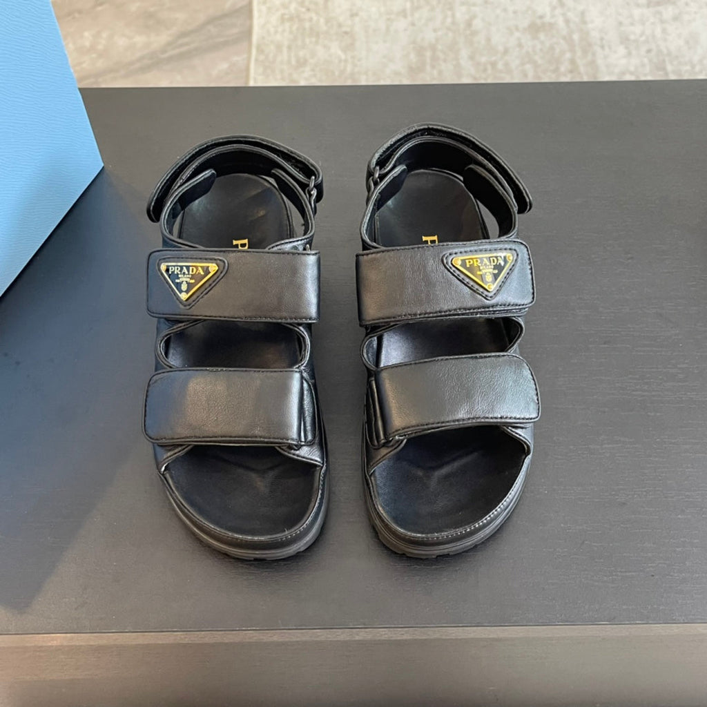 PRADA FLAT NAPPA SANLS BLACK LAMBSKIN