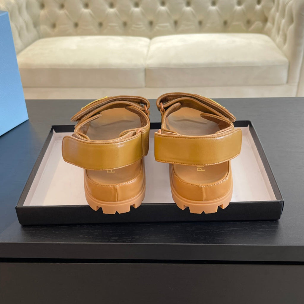 PRADA FLAT NAPPA SANLS BRONZE LAMBSKIN