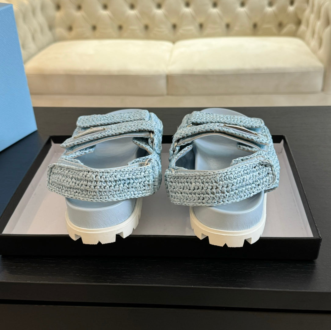 PRADA CROCHET SANLS SKY CALFSKIN