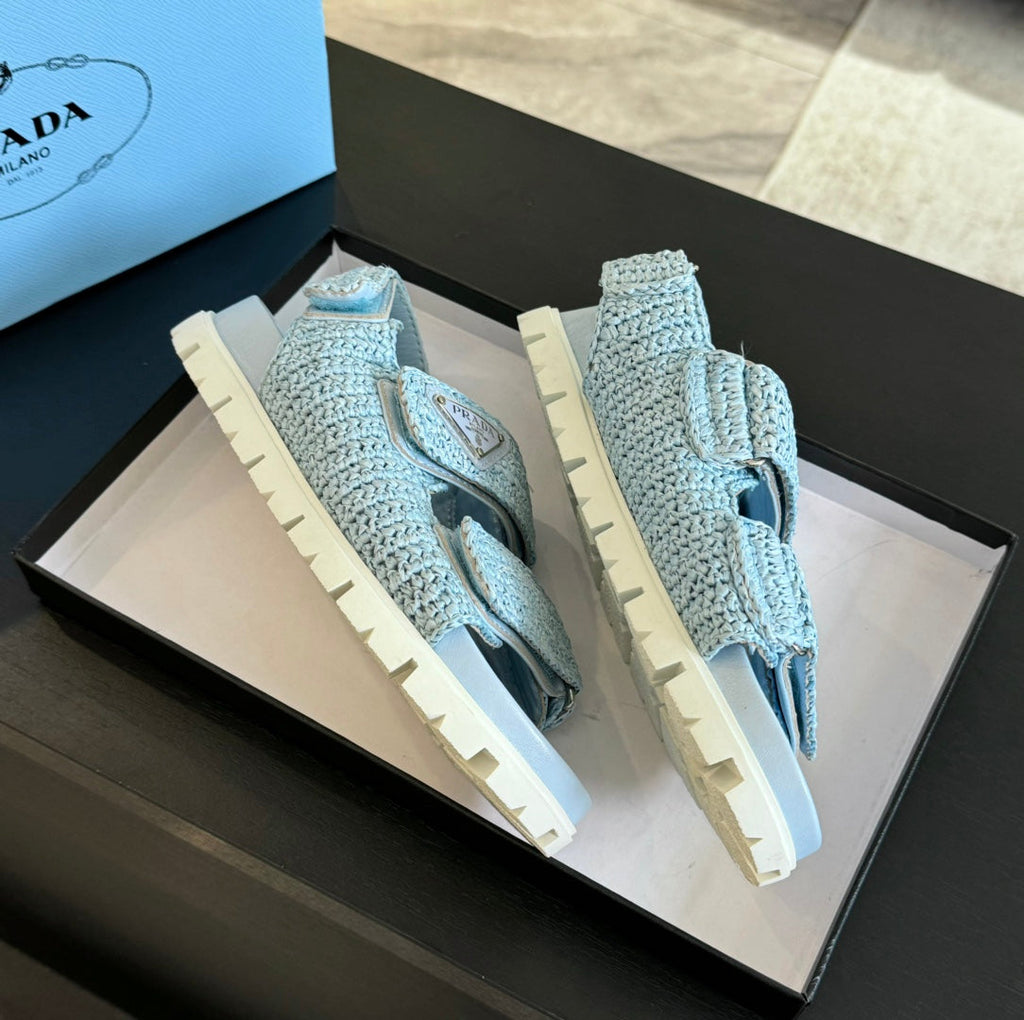 PRADA CROCHET SANLS SKY CALFSKIN