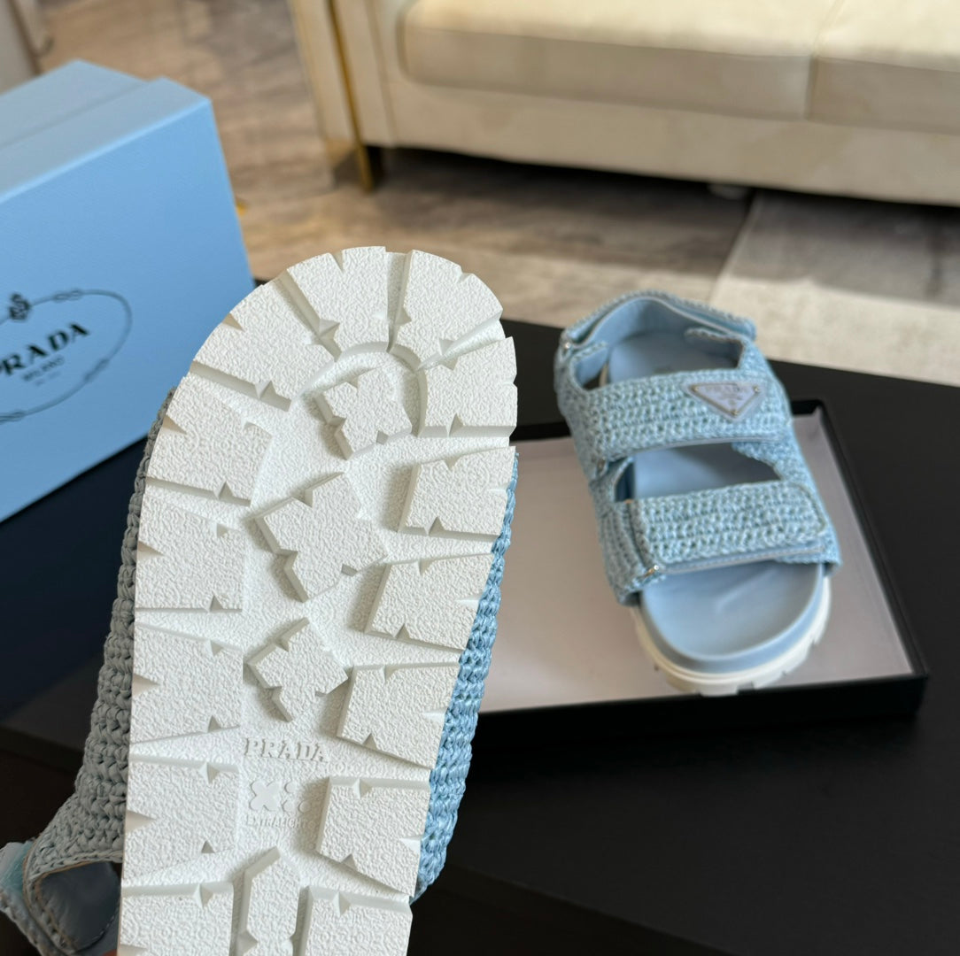 PRADA CROCHET SANLS SKY CALFSKIN