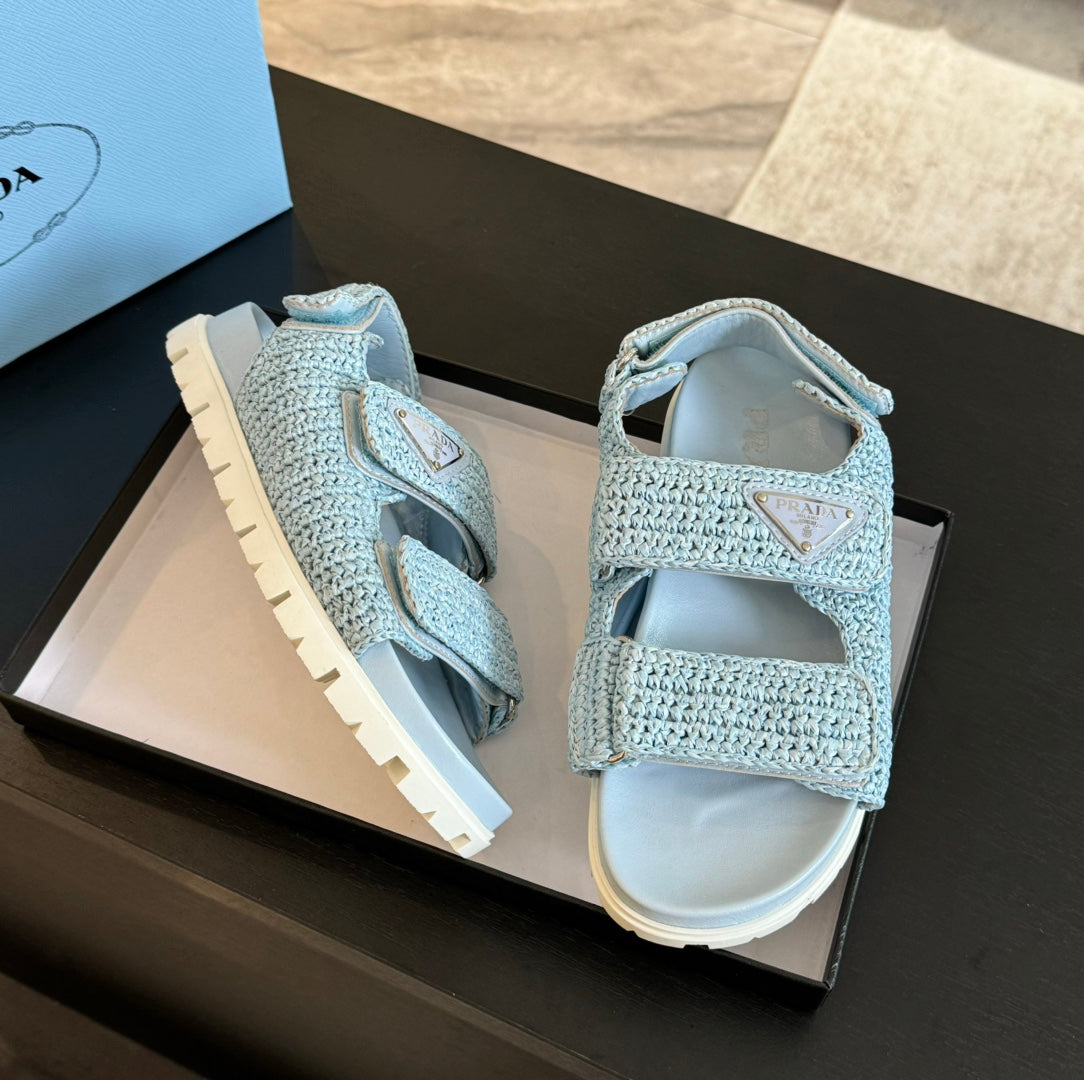PRADA CROCHET SANLS SKY CALFSKIN