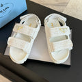 PRADA CROCHET SANLS WHITE CALFSKIN