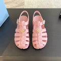 PRADA RUBBER FISHERMAN SANLS LIGHT PINK CALFSKIN