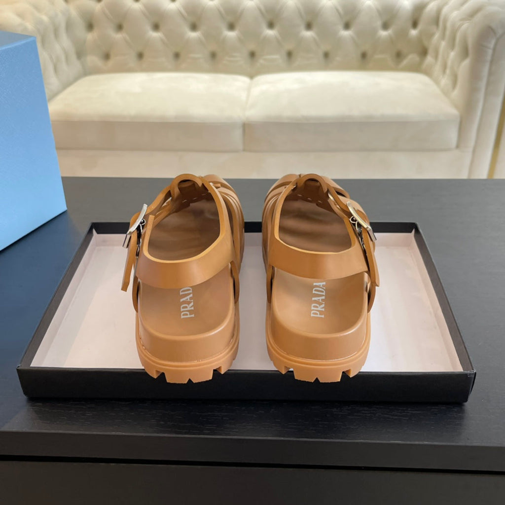PRADA RUBBER FISHERMAN SANLS BRONZE CALFSKIN