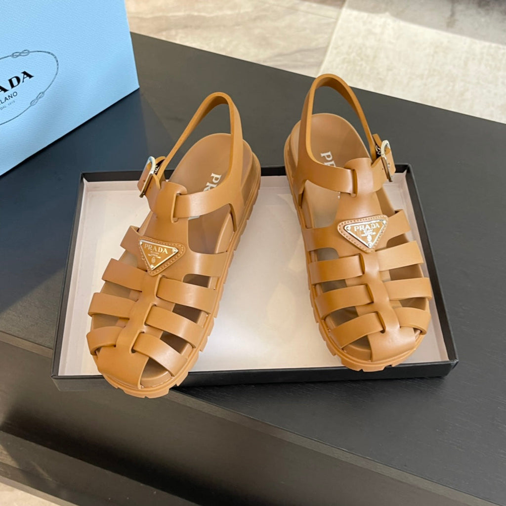 PRADA RUBBER FISHERMAN SANLS BRONZE CALFSKIN