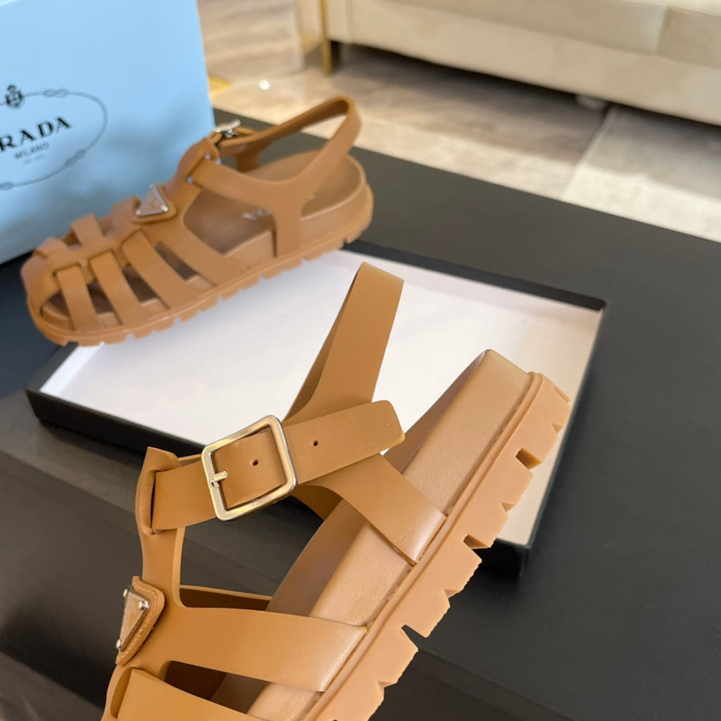 PRADA RUBBER FISHERMAN SANLS BRONZE CALFSKIN