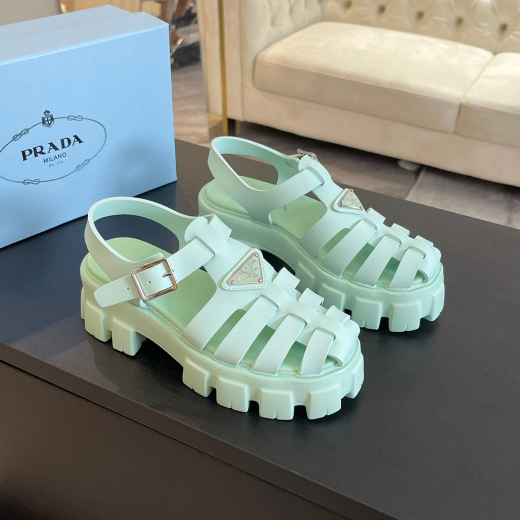 PRADA RUBBER MONOLITH SANLS MINT CALFSKIN
