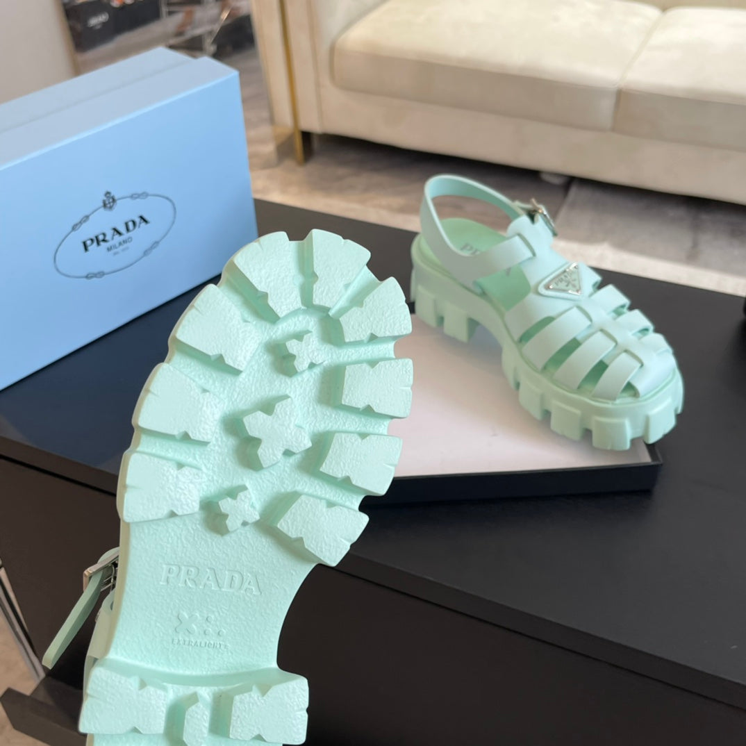 PRADA RUBBER MONOLITH SANLS MINT CALFSKIN