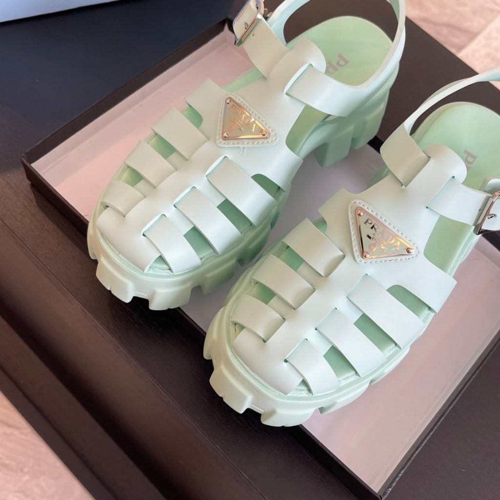 PRADA RUBBER MONOLITH SANLS MINT CALFSKIN