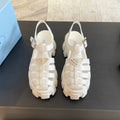 PRADA RUBBER MONOLITH SANLS WHITE CALFSKIN