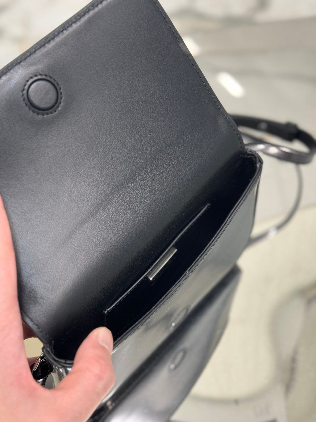 PRADA FLAP BAG 18 IN BLACK SHINY CALFSKIN