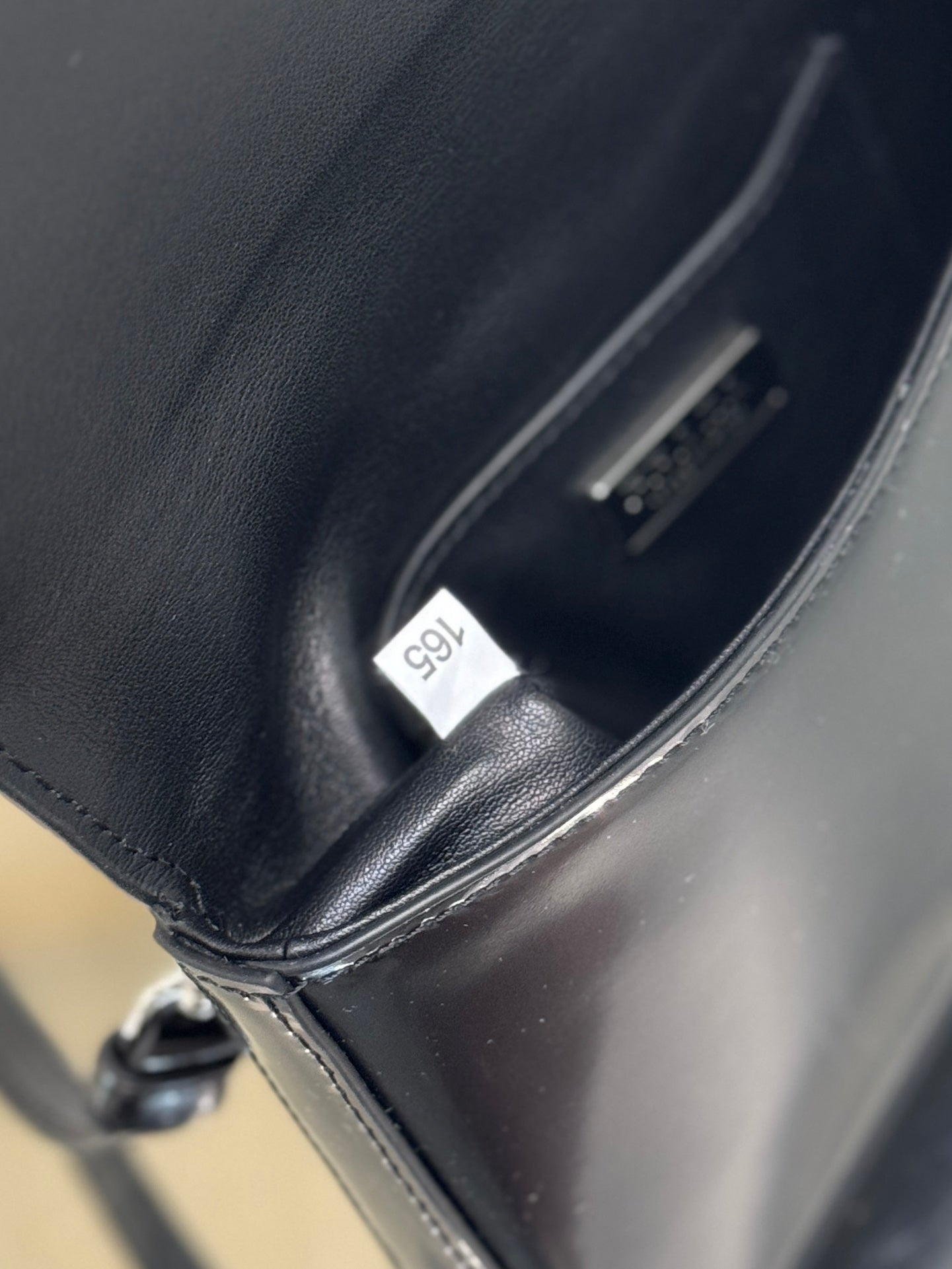 PRADA FLAP BAG 18 IN BLACK SHINY CALFSKIN