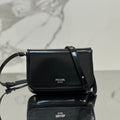 PRADA FLAP BAG 18 IN BLACK SHINY CALFSKIN