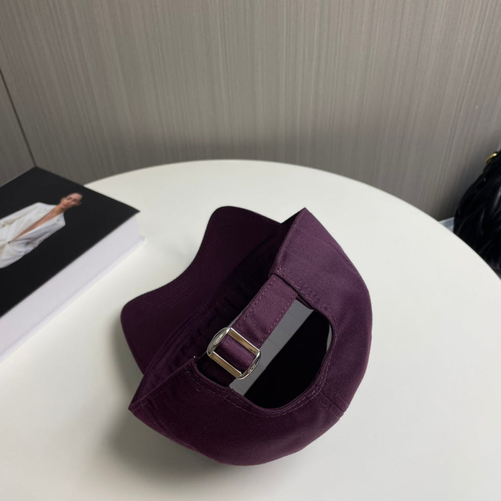 CELINE BASEBALL CAP MODEL 650708 IN WINE PURPLE COTTON