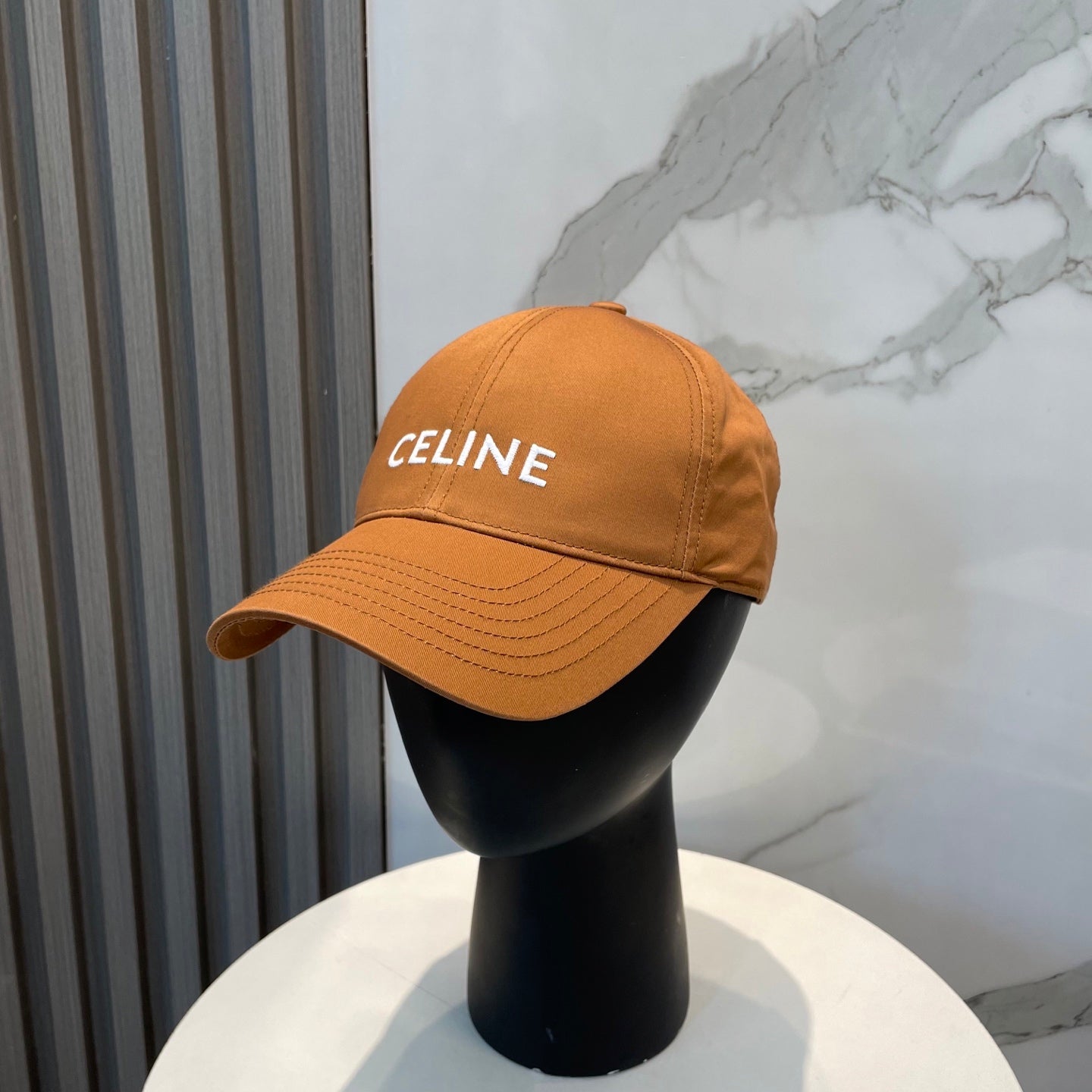 CELINE BASEBALL CAP MODEL 650750 IN BURNT ORANGE COTTON