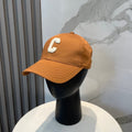 CELINE BASEBALL CAP MODEL650751 IN BURNT ORANGE COTTON