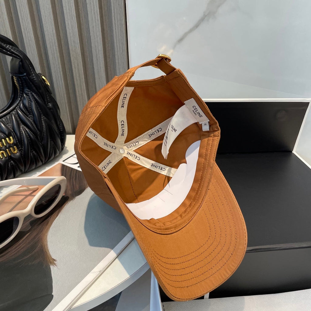 CELINE BASEBALL CAP MODEL 650752 IN BURNT ORANGE COTTON