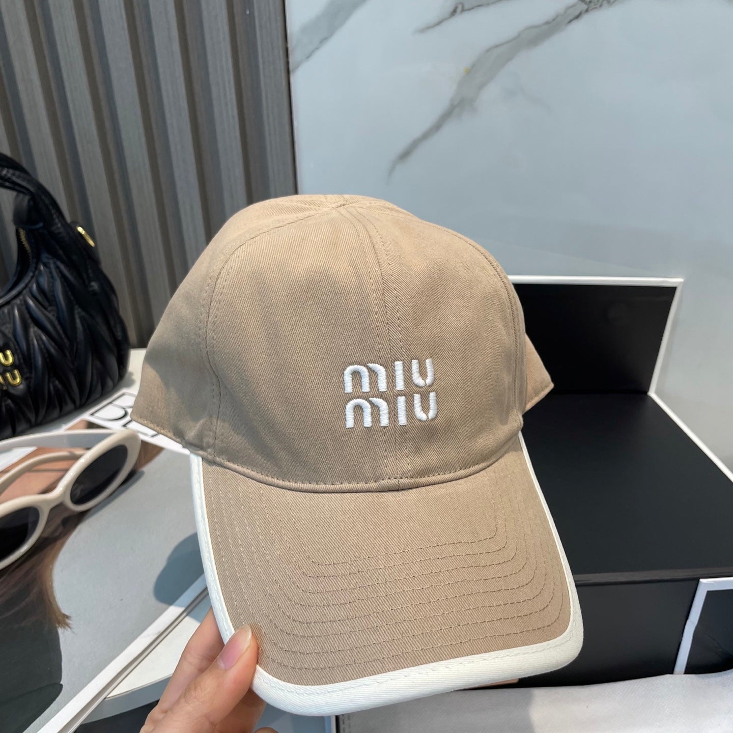 MM BASEBALL CAP IN BEIGE FABRIC STYLE 4