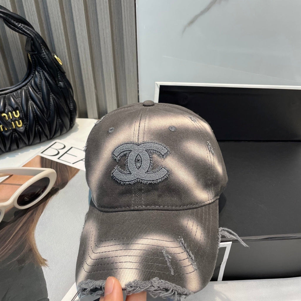 CHANEL BASEBALL HAT IN AMHERST GREY JEAN 672991